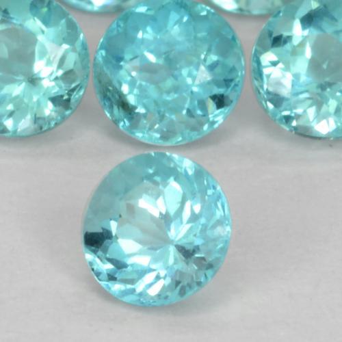 Gemas de apatita turquesa natural de 0,67 ct, corte redondo, VS-SI