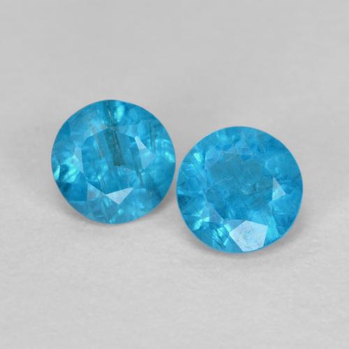 Gemas de Apatito Azul natural de 0.35 ct, Corte Redondo, VS