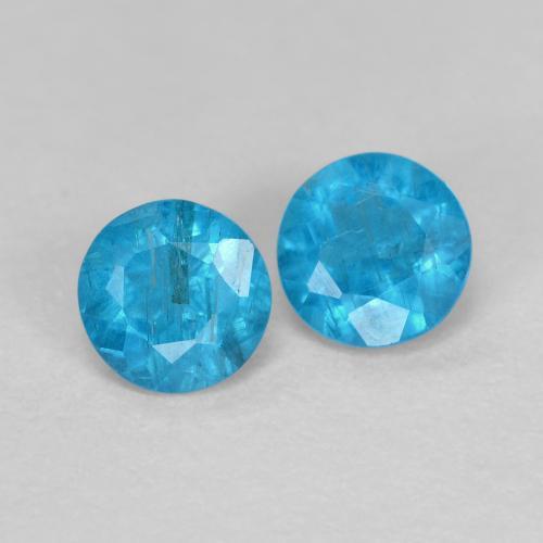 Gemas de Apatito Azul natural de 0.35 ct, Corte Redondo, VS