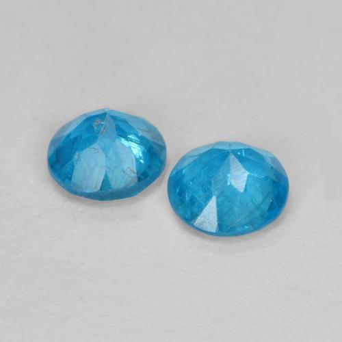 Gemas de Apatito Azul natural de 0.35 ct, Corte Redondo, VS
