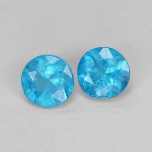 Gemas de Apatito Azul natural de 0.38 ct, Corte Redondo, VS