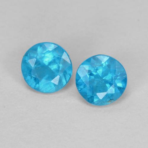 Gemas de Apatito Azul natural de 0.38 ct, Corte Redondo, VS