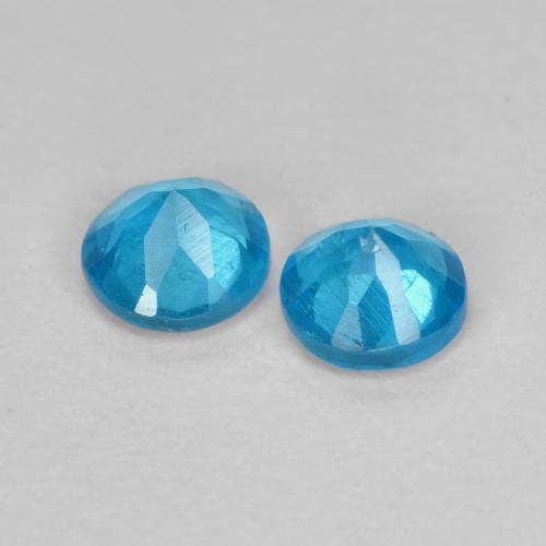 Gemas de Apatito Azul natural de 0.38 ct, Corte Redondo, VS