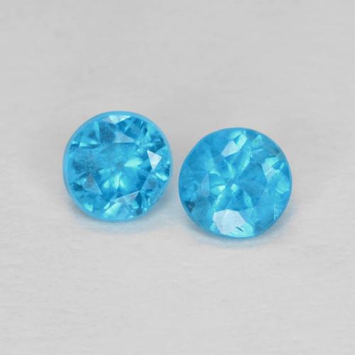 Gemas de Apatito Azul azur natural de 0.32 ct, Corte Redondo, VS