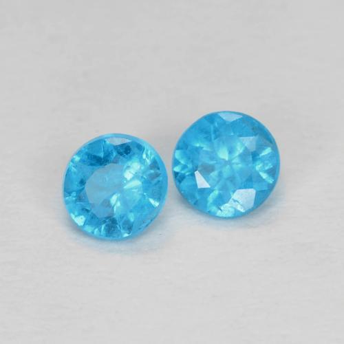 Gemas de Apatito Azul azur natural de 0.32 ct, Corte Redondo, VS