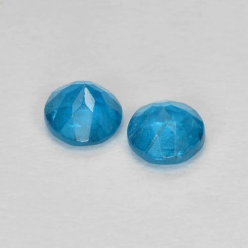 Gemas de apatita azul natural de 0,40 ct, corte redondo, VS-SI