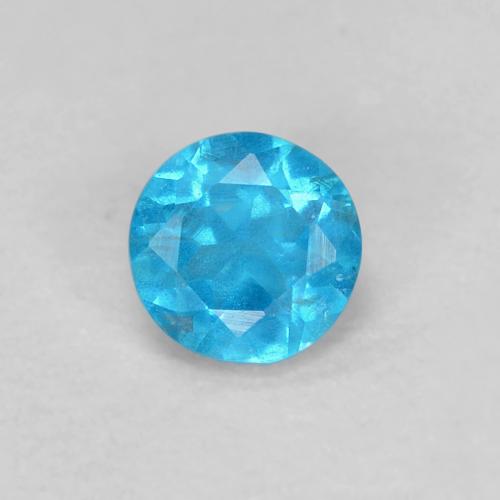 Apatita azul natural de 0,22 ct, corte redondo, VS