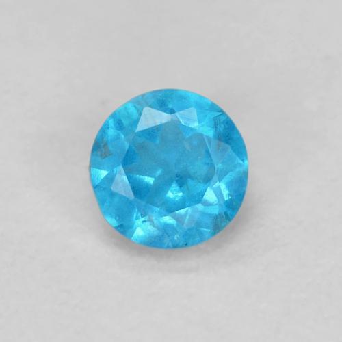Apatita azul natural de 0,22 ct, corte redondo, VS