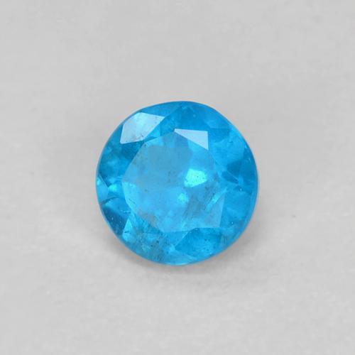 Apatito Azul medio natural de 0.20 ct, Corte Redondo, VVS-VS