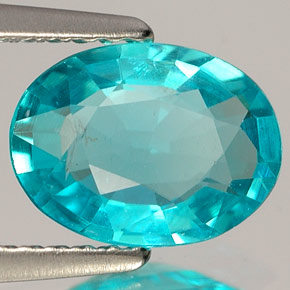 Apatita azul natural de 1,45 ct, corte óvalo, VS