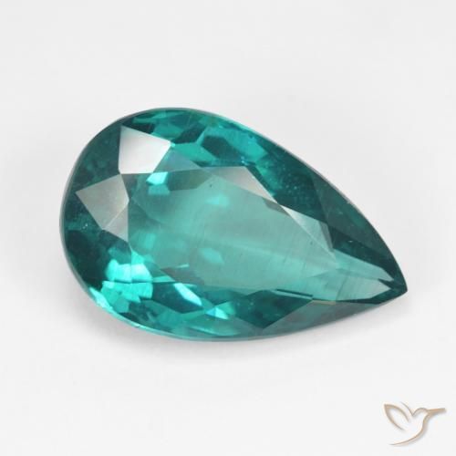 Apatito Cerceta oscuro natural de 6.94 ct, En forma de pera, VS