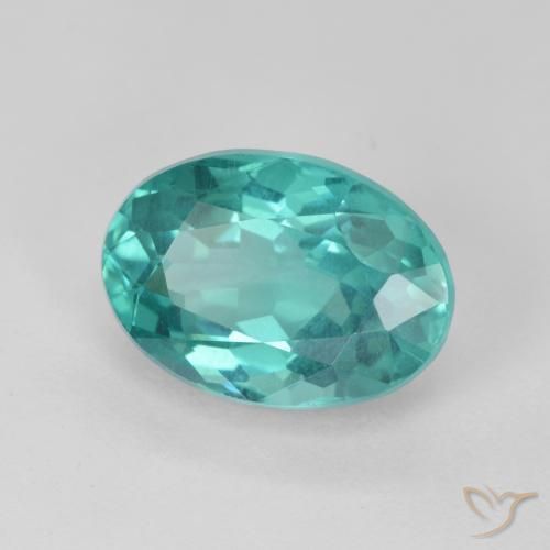 Apatito Cerceta claro natural de 5.33 ct, Ovalada, VS