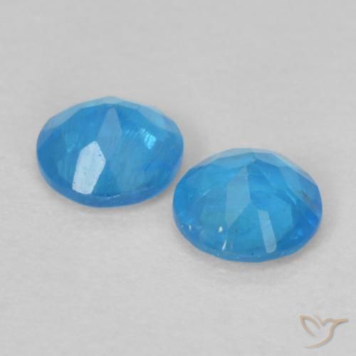 Gemas de Apatito Azul azur intenso natural de 0.33 ct, Redondo, VS
