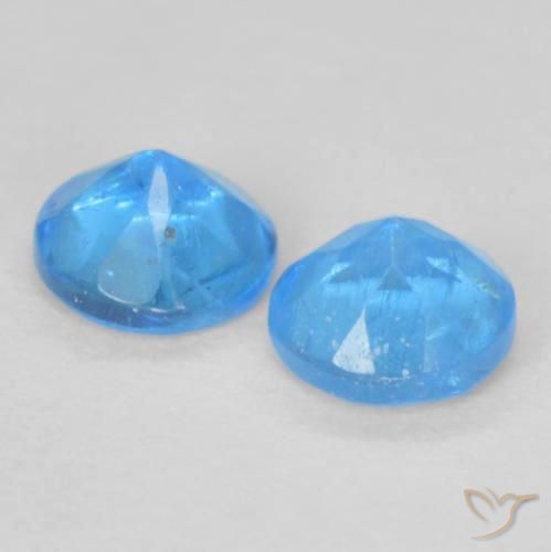 Gemas de Apatito Azur intenso natural de 0.36 ct, Redondo, VS-SI