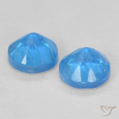 Gemas de Apatito Azul medio natural de 0.40 ct, Redondo, VS-SI