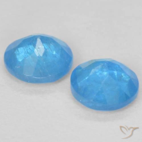 Gemas de Apatito Azul medio natural de 0.33 ct, Redondo, VS-SI