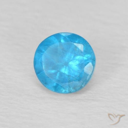 Apatito Azul medio natural de 0.23 ct, Redondo, VS
