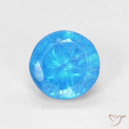 0.19ct Natural Azur intenso Apatito, Redondo, VS