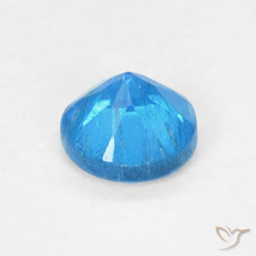 Apatito Azur intenso natural de 0.19 ct, Redondo, VS
