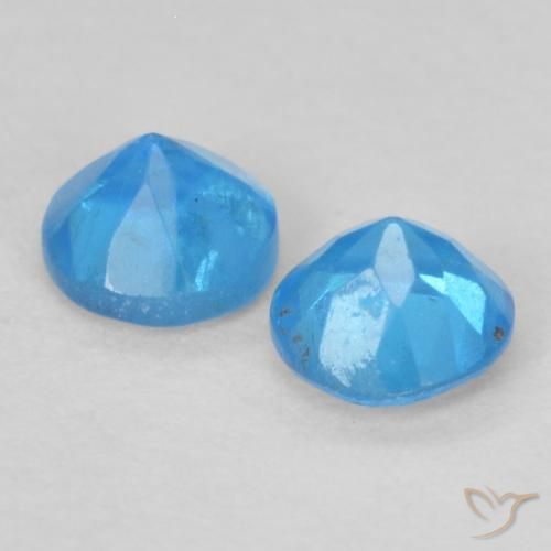 Gemas de Apatito Azul medio natural de 0.38 ct, Redondo, VS