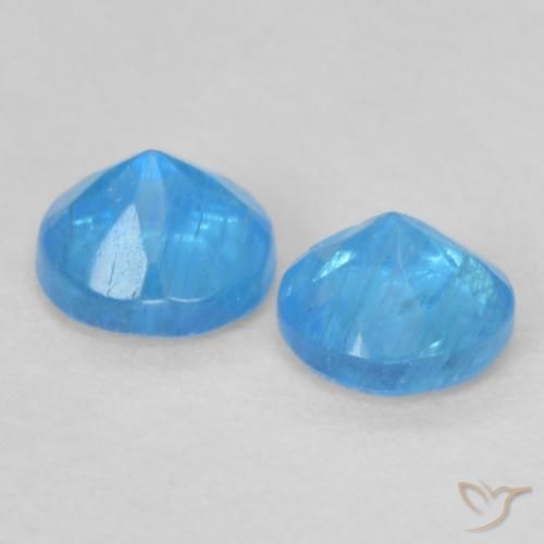 Gemas de Apatito Azul medio natural de 0.39 ct, Redondo, VS