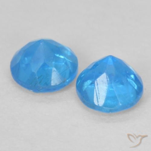 Gemas de Apatito Azul medio natural de 0.40 ct, Redondo, VS-SI