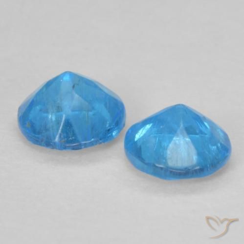 Gemas de Apatito Azul medio natural de 0.36 ct, Redondo, VS-SI