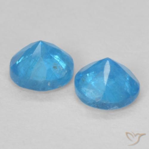 Gemas de Apatito Azul medio natural de 0.35 ct, Redondo, VS-SI