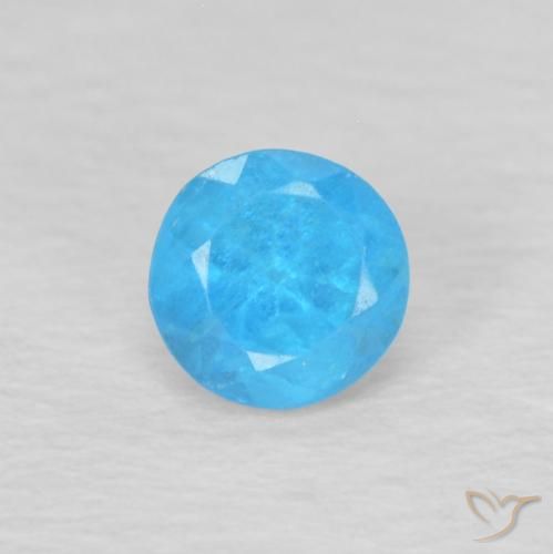 0.24ct Natural Azul medio Apatito, Redondo, VS