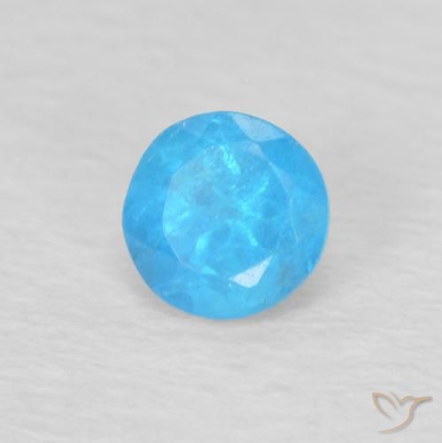 Apatito Azul medio natural de 0.24 ct, Redondo, VS