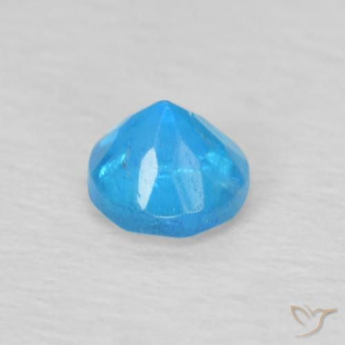 Apatito Azul medio natural de 0.24 ct, Redondo, VS