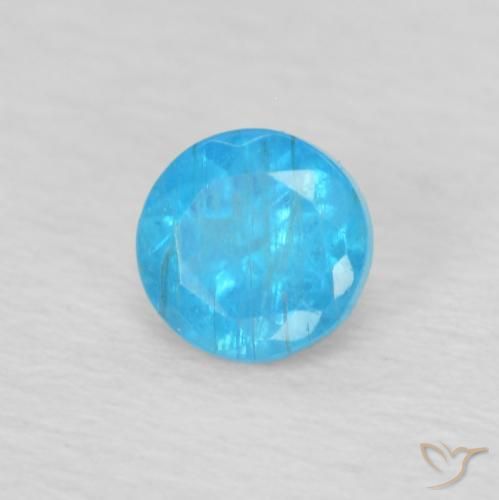 Apatito Azul medio natural de 0.22 ct, Redondo, VS