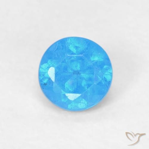 0.18ct Natural Azul medio Apatito, Redondo, VVS-VS