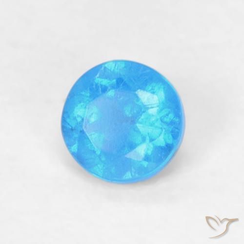 Apatito Azul medio natural de 0.18 ct, Redondo, VVS-VS