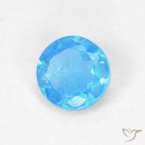 Apatito Azul medio natural de 0.20 ct, Redondo, VVS-VS