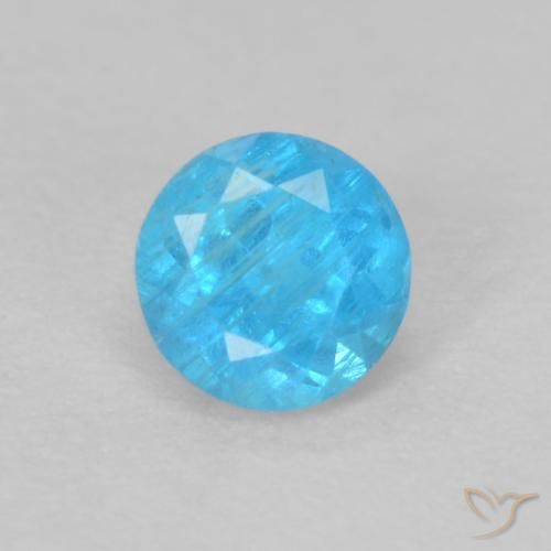 0.24ct Natural Azul azur intenso Apatito, Redondo, VS