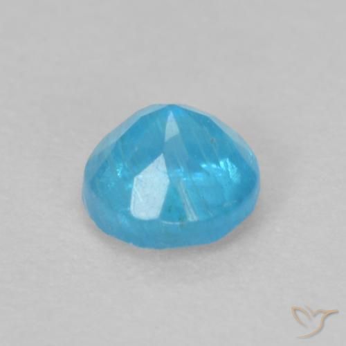 Apatito Azul azur intenso natural de 0.24 ct, Redondo, VS