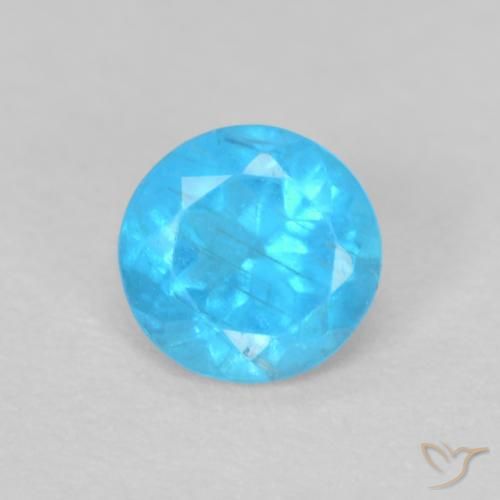 0.20ct Natural Azul claro Apatito, Redondo, VS