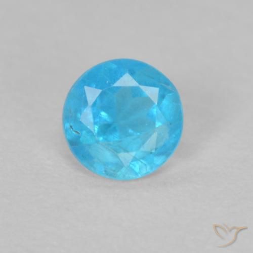 0.16ct Natural Azur intenso Apatito, Redondo, VS