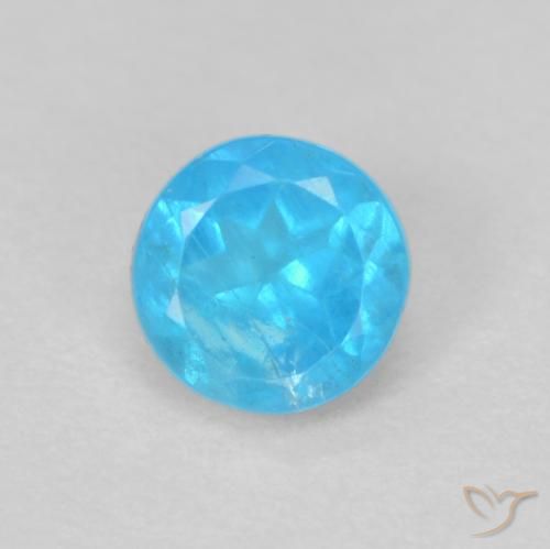 0.21ct Natural Azul claro Apatito, Redondo, VS