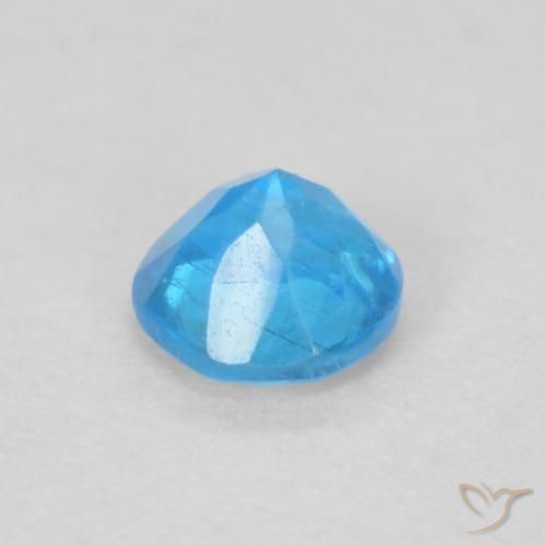 Apatito Azul celeste intenso natural de 0.21 ct, Redondo, VS