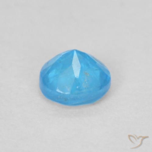 Apatito Azul azur intenso natural de 0.19 ct, Redondo, VS