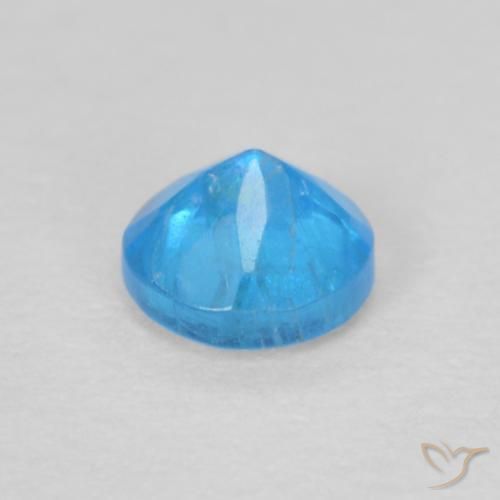 Apatito Azul azur intenso natural de 0.22 ct, Redondo, VS