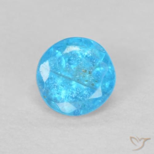 0.19ct Natural Azul azur Apatito, Redondo, VS
