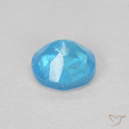 Apatito Azul azur natural de 0.19 ct, Redondo, VS