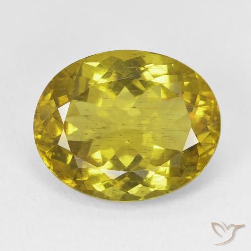 11.23ct Natural Amarillo amarronado Apatito, Ovalada, VS