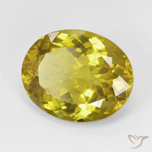 Apatito Amarillo amarronado natural de 11.23 ct, Ovalada, VS