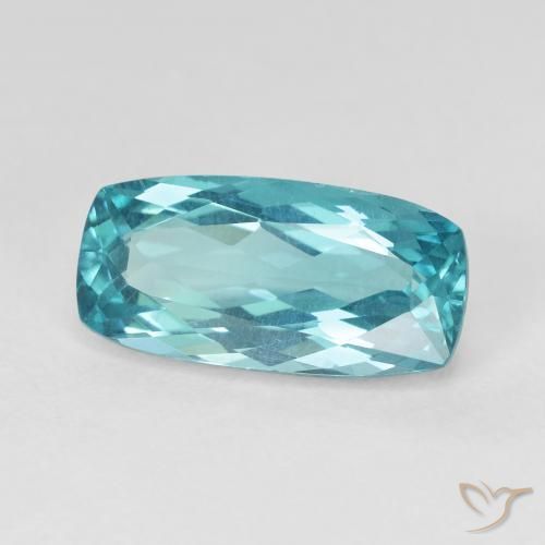 Apatito Verde azulado eléctrico natural de 5.63 ct, Forma Cojín, VVS-VS