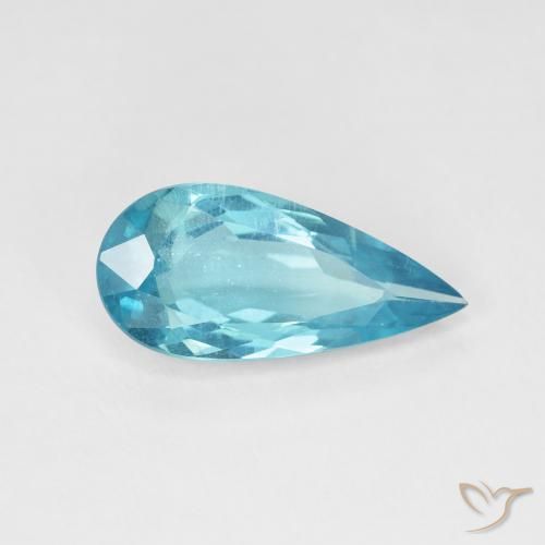 Apatito Verde azul natural de 4.81 ct, En forma de pera, VVS-VS