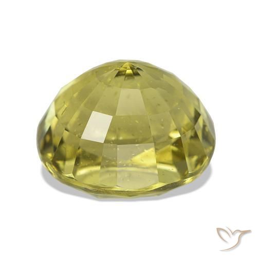 Apatito Amarillo verdoso natural de 6.24 ct, Ovalada, VS
